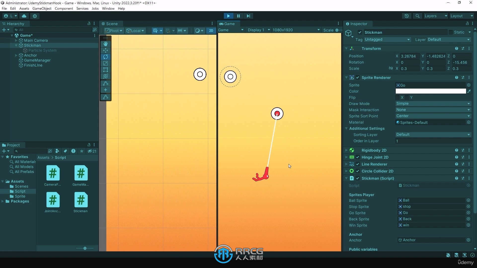 Unity火柴人休闲游戏完整制作流程视频教程