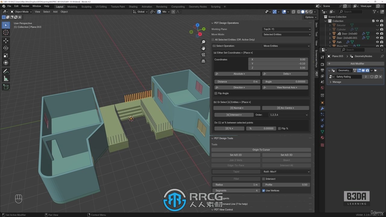 【中文字幕】Blender 4.2建筑工程与3D打印精准建模视频教程