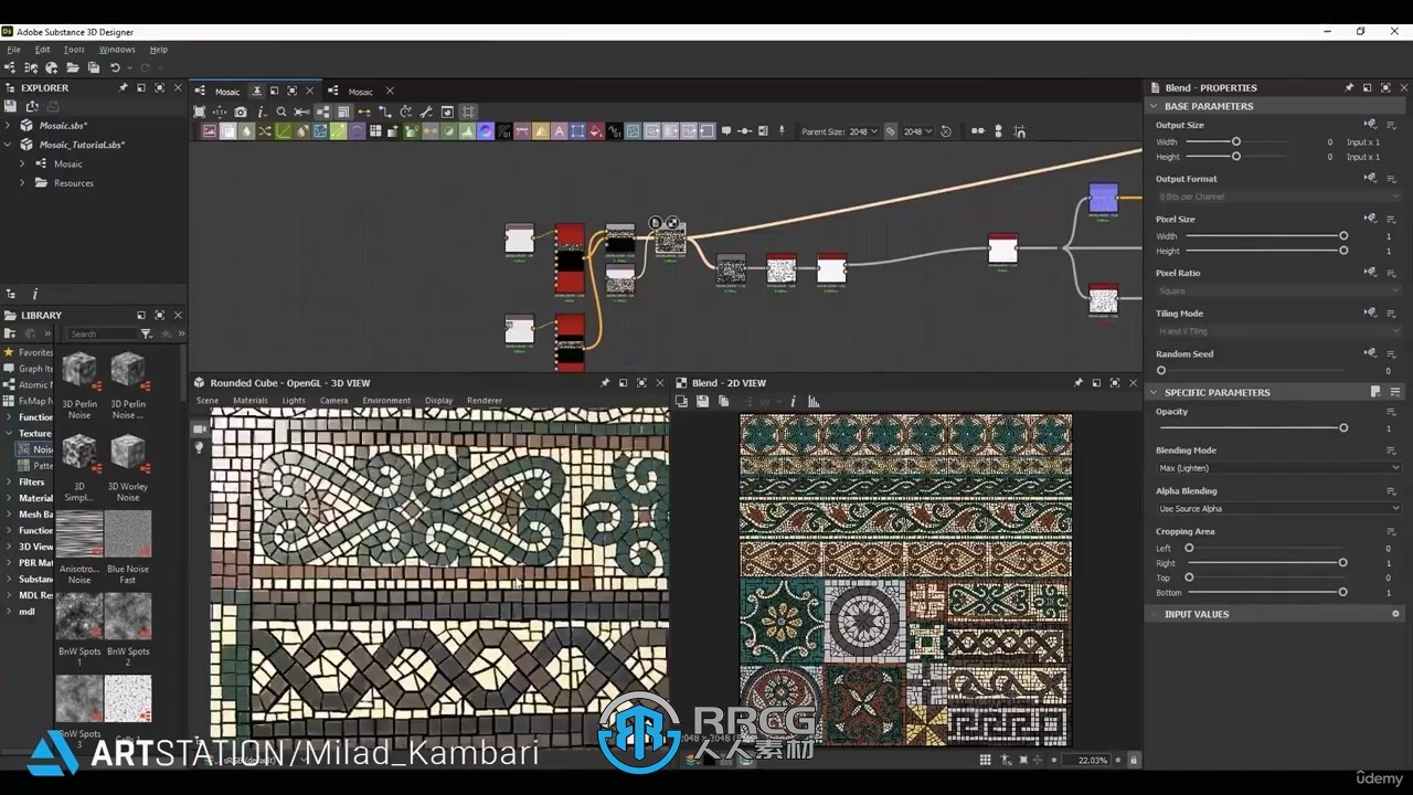 Substance Designer马赛克材质SVG制作工作流程视频教程