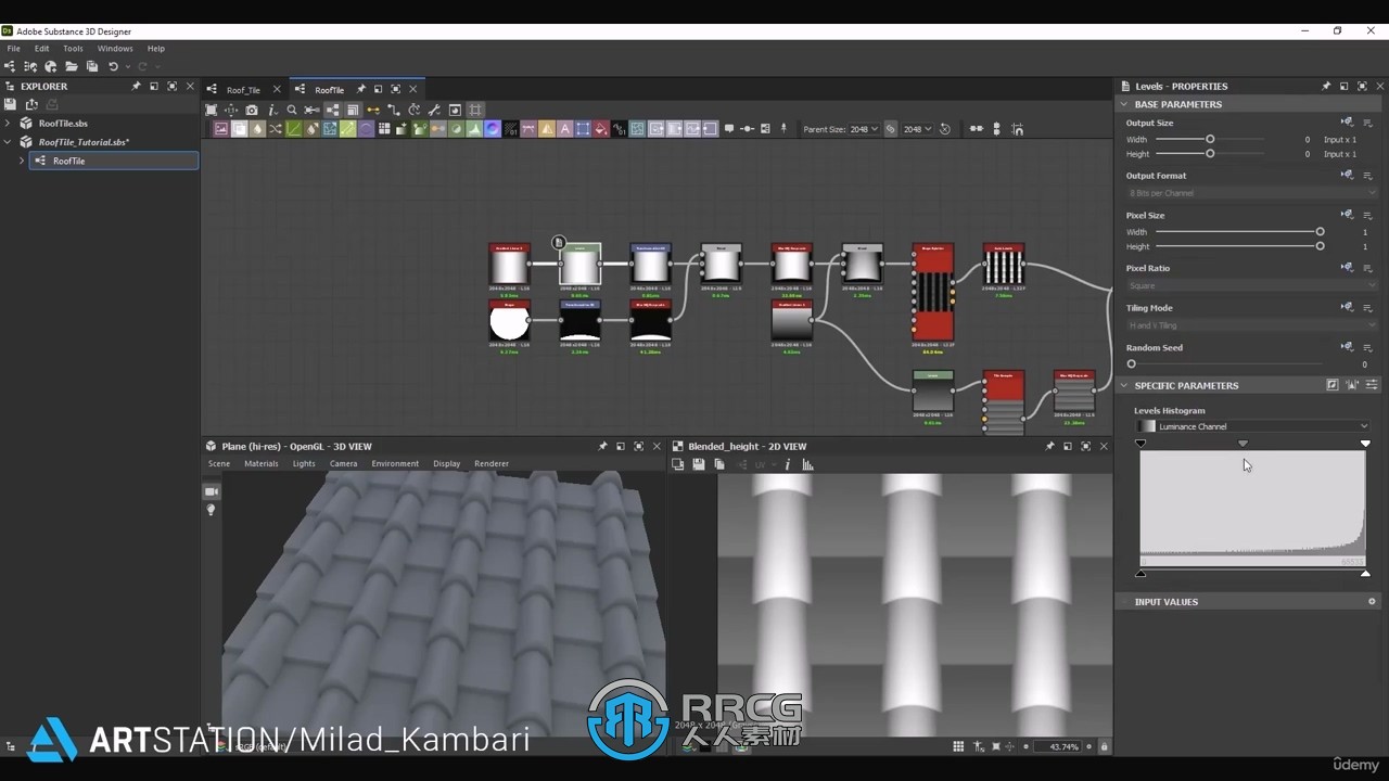 Substance Designer破损屋顶瓦片材质制作视频教程