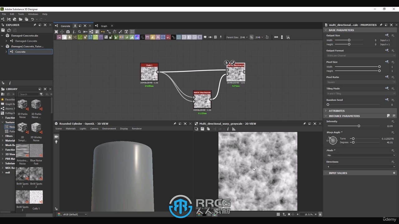 Substance Designer逼真混凝土材质制作流程视频教程