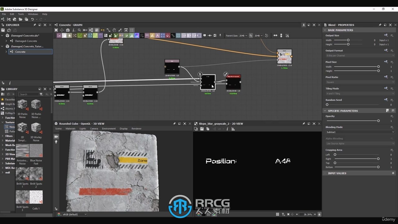 Substance Designer逼真混凝土材质制作流程视频教程