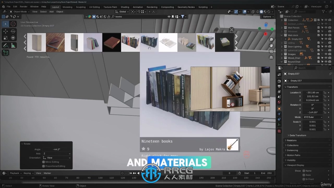 Blender 4.2室内场景建模设计完全指南视频教程