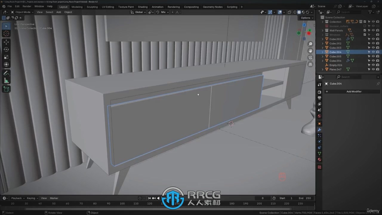 Blender 4.2室内场景建模设计完全指南视频教程