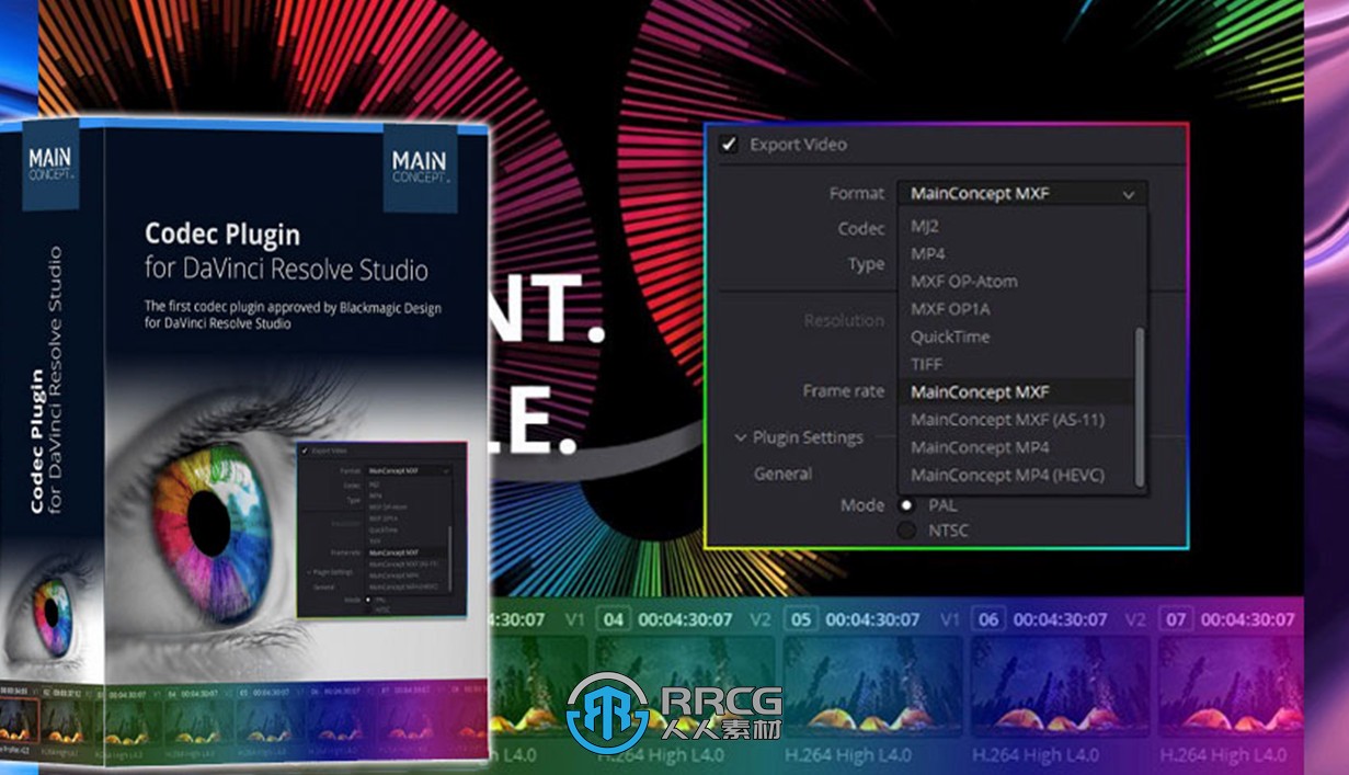 MainConcept Codec Plugin视频渲染编解码输出DaVinci Resolve插件V1.6版