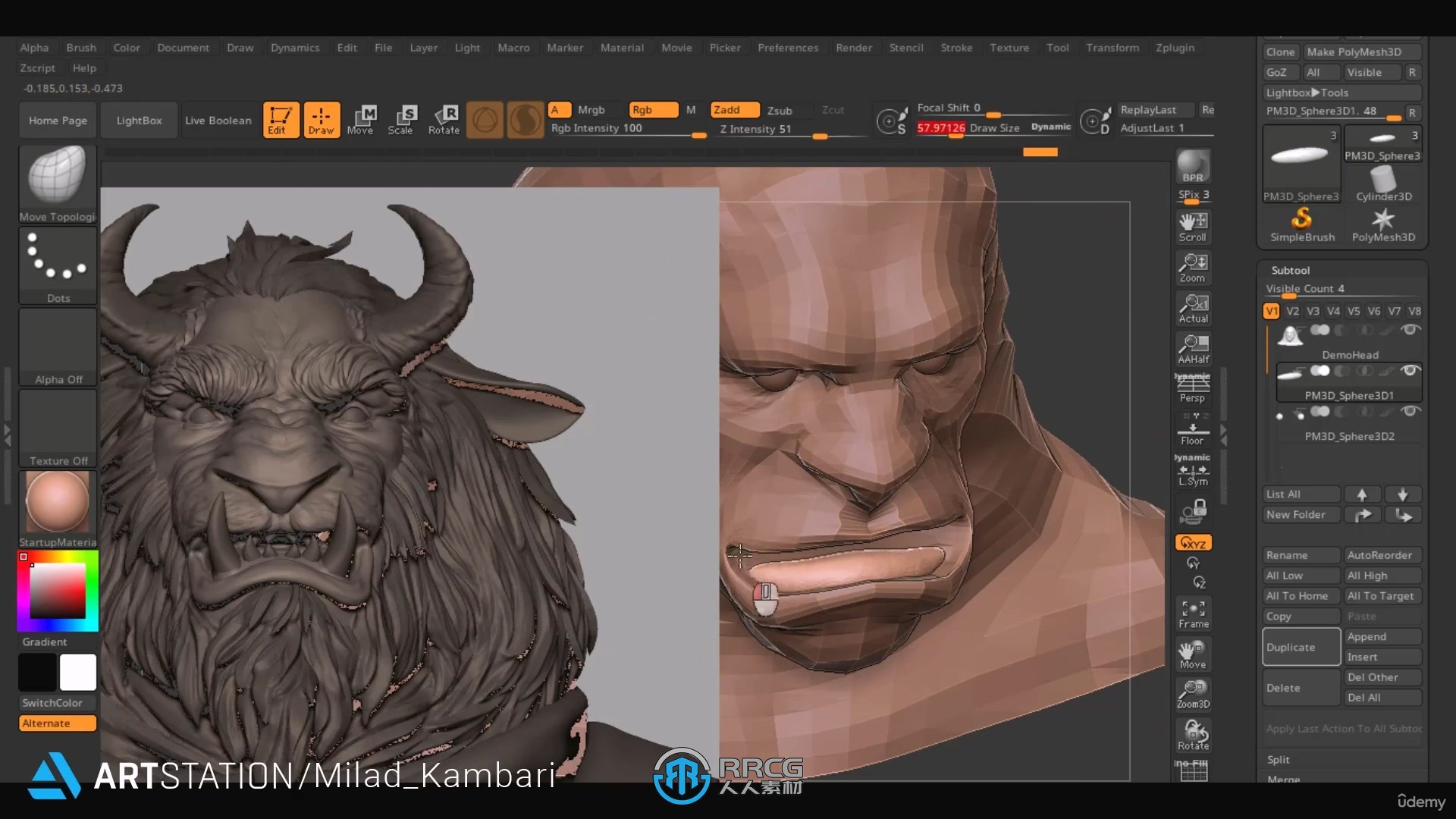 ZBrush狮身人面怪物雕刻制作流程视频教程