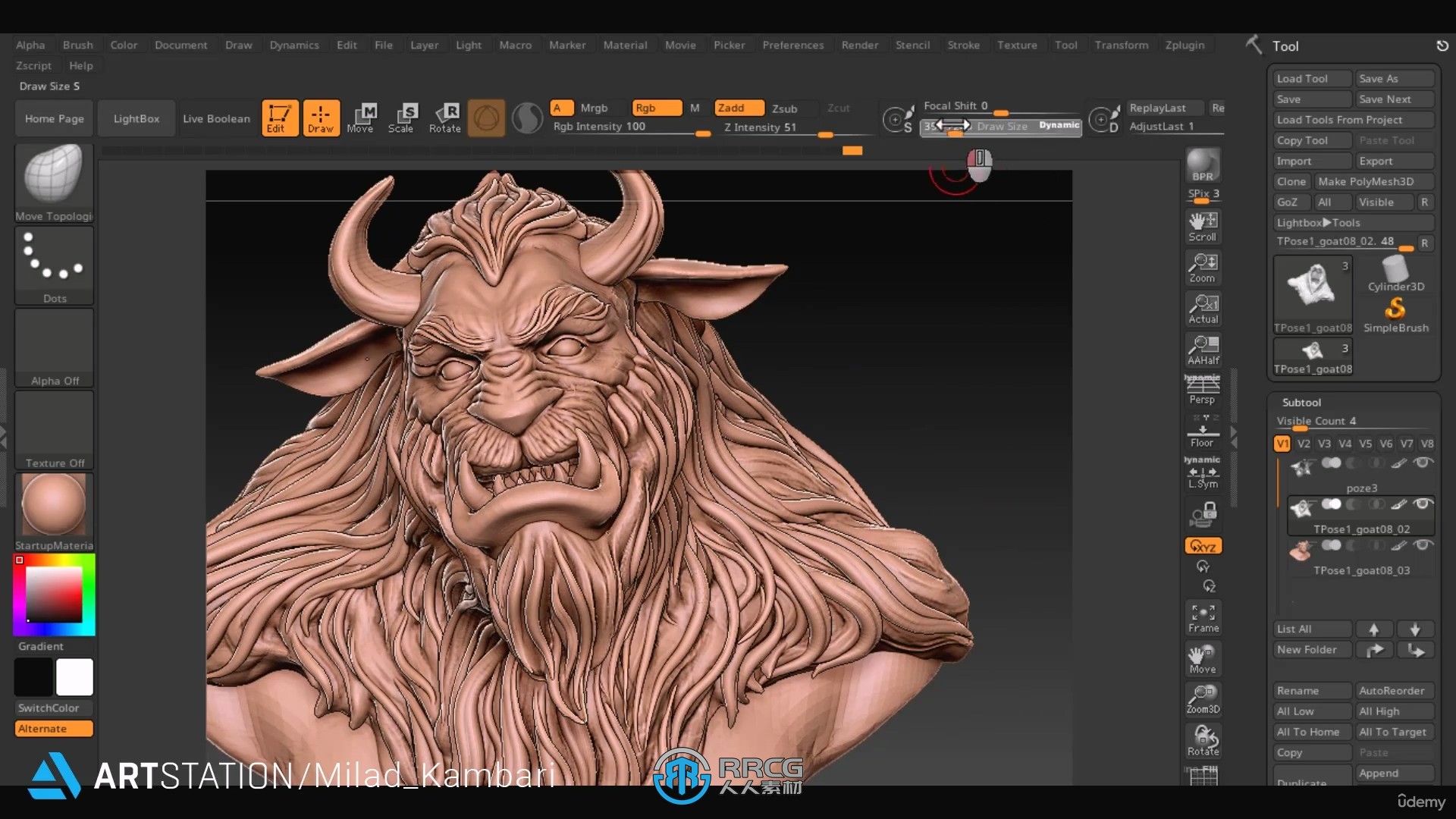 ZBrush狮身人面怪物雕刻制作流程视频教程