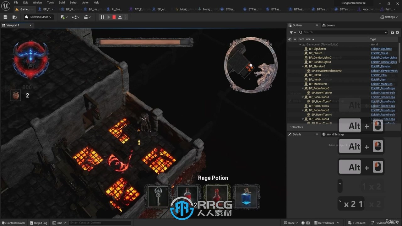 UE5暗黑地牢风格ARPG动作游戏制作视频教程