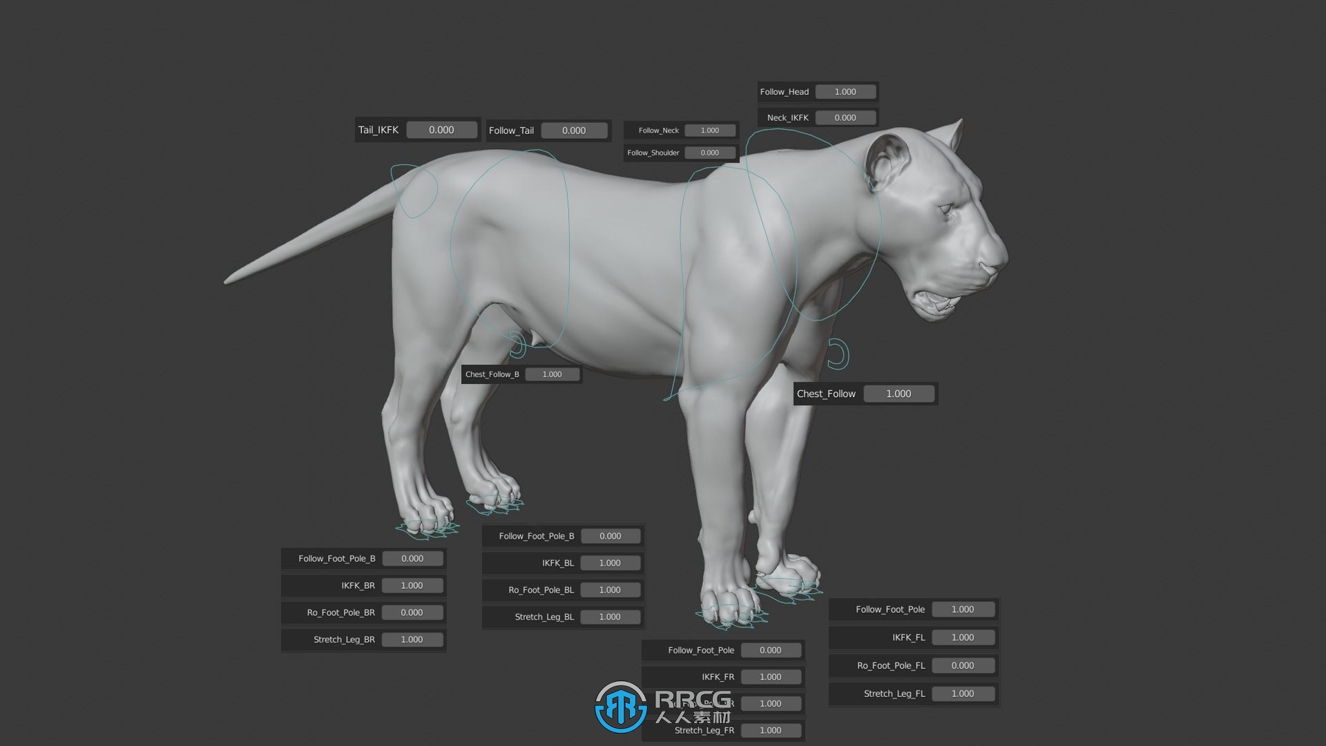 超逼真母狮子高模3D模型 附绑定动画