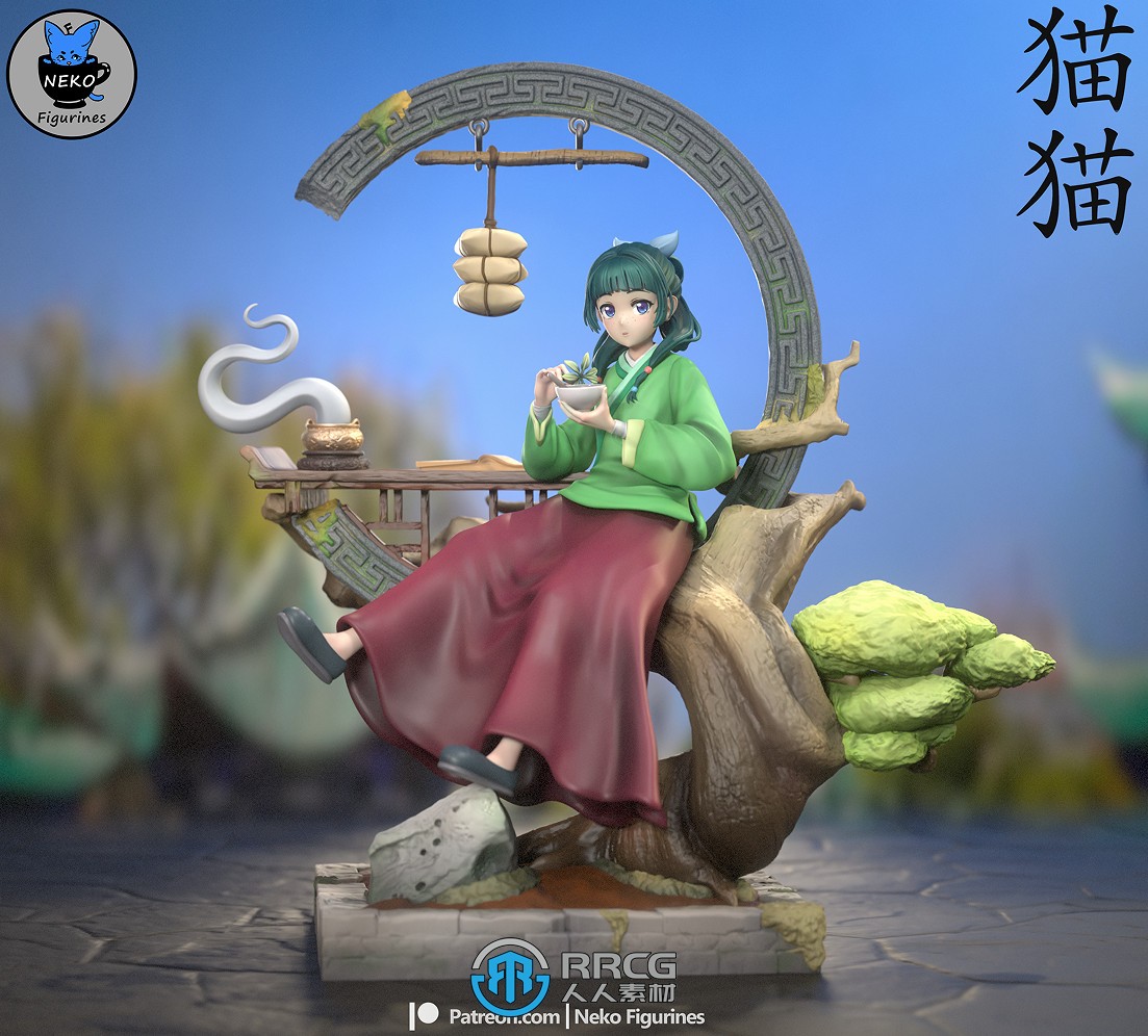 猫猫坐姿《药屋少女的呢喃》动漫角色雕刻手办3D打印模型