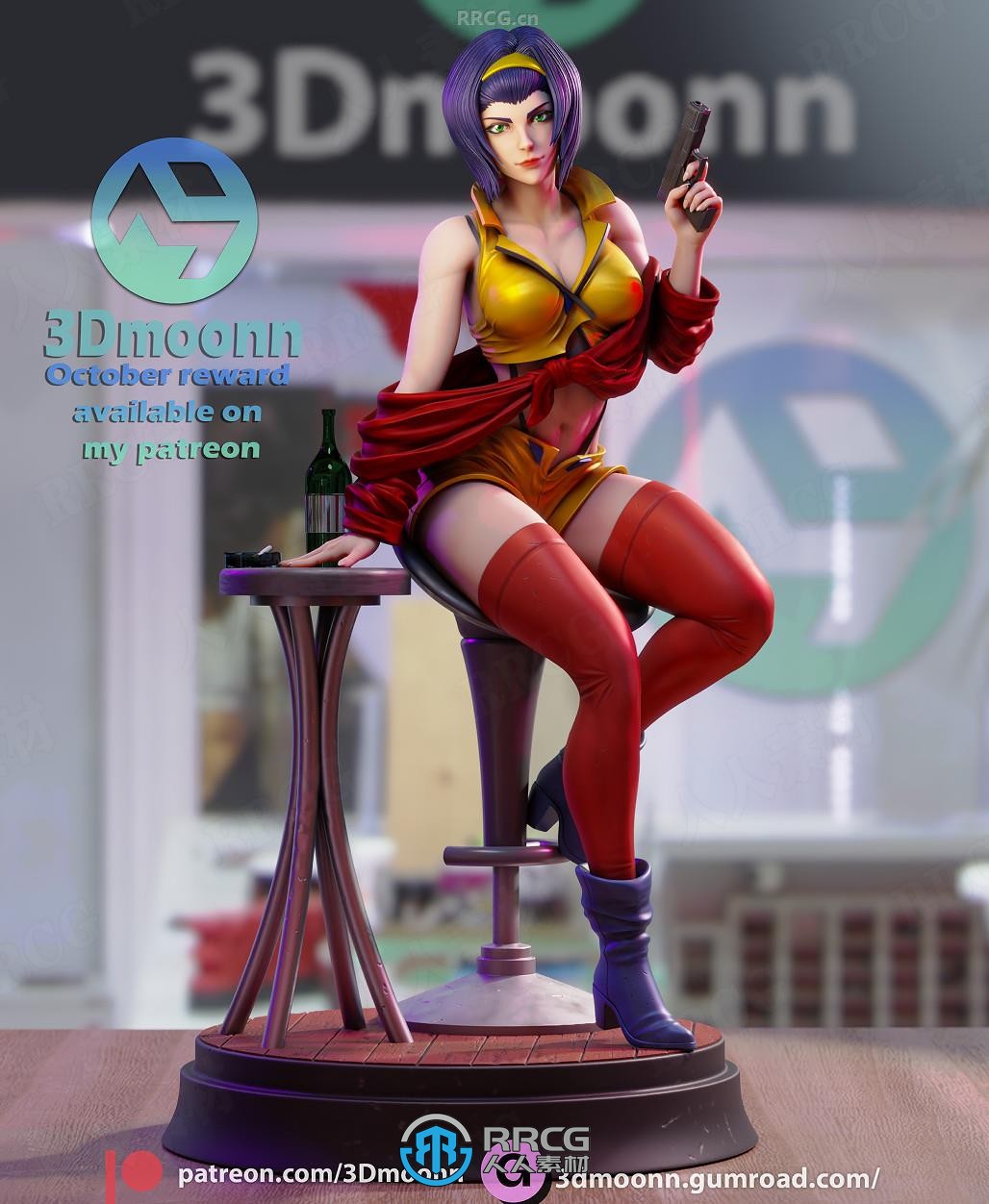 菲‧瓦伦坦Faye Valentine《星际牛仔》动漫角色雕刻手办3D打印模型