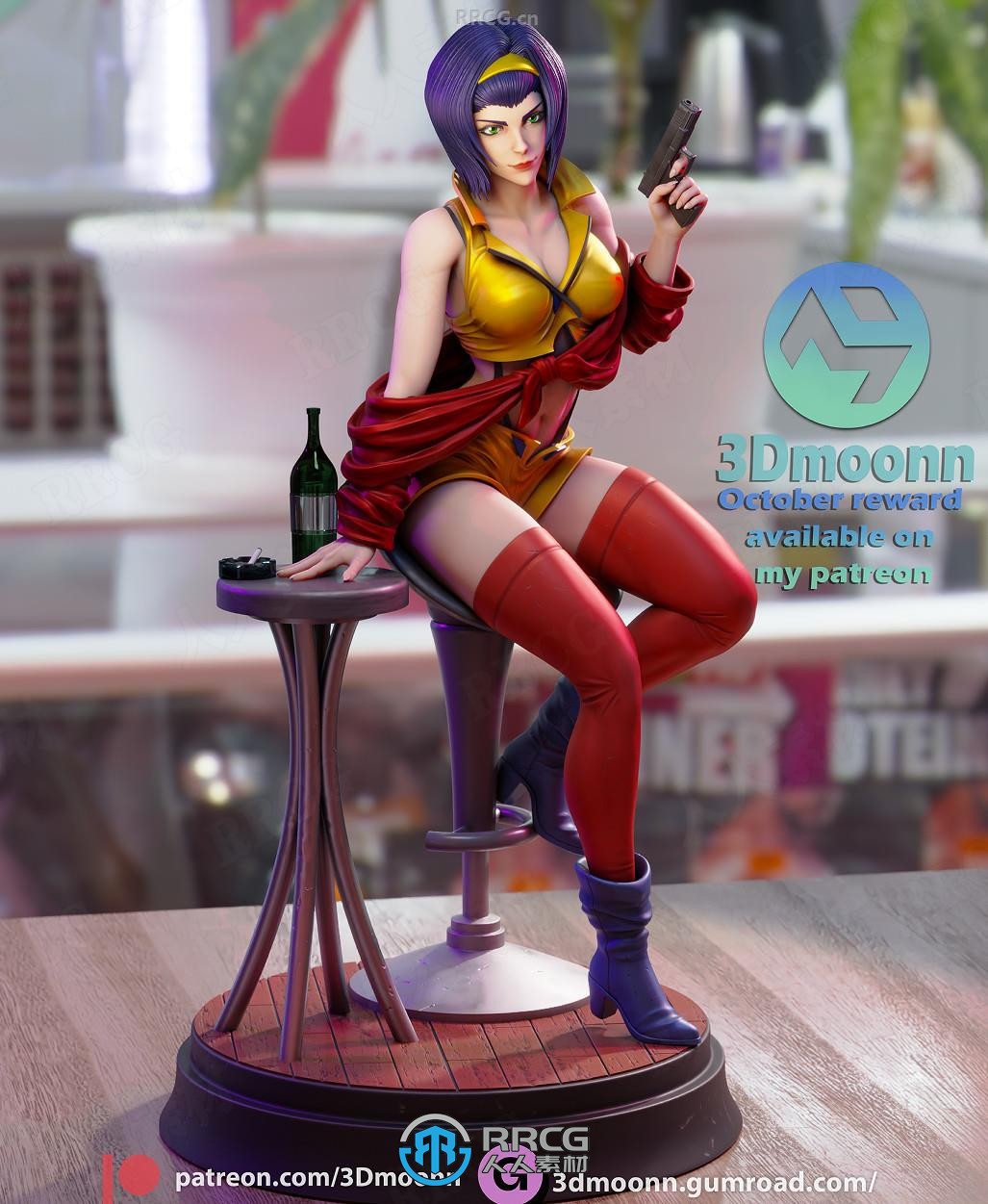 菲‧瓦伦坦Faye Valentine《星际牛仔》动漫角色雕刻手办3D打印模型