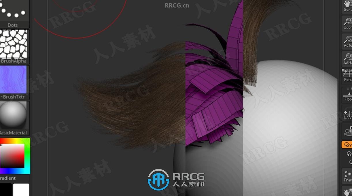 Real-time Hair实时头发制作ZBrush插件V2版