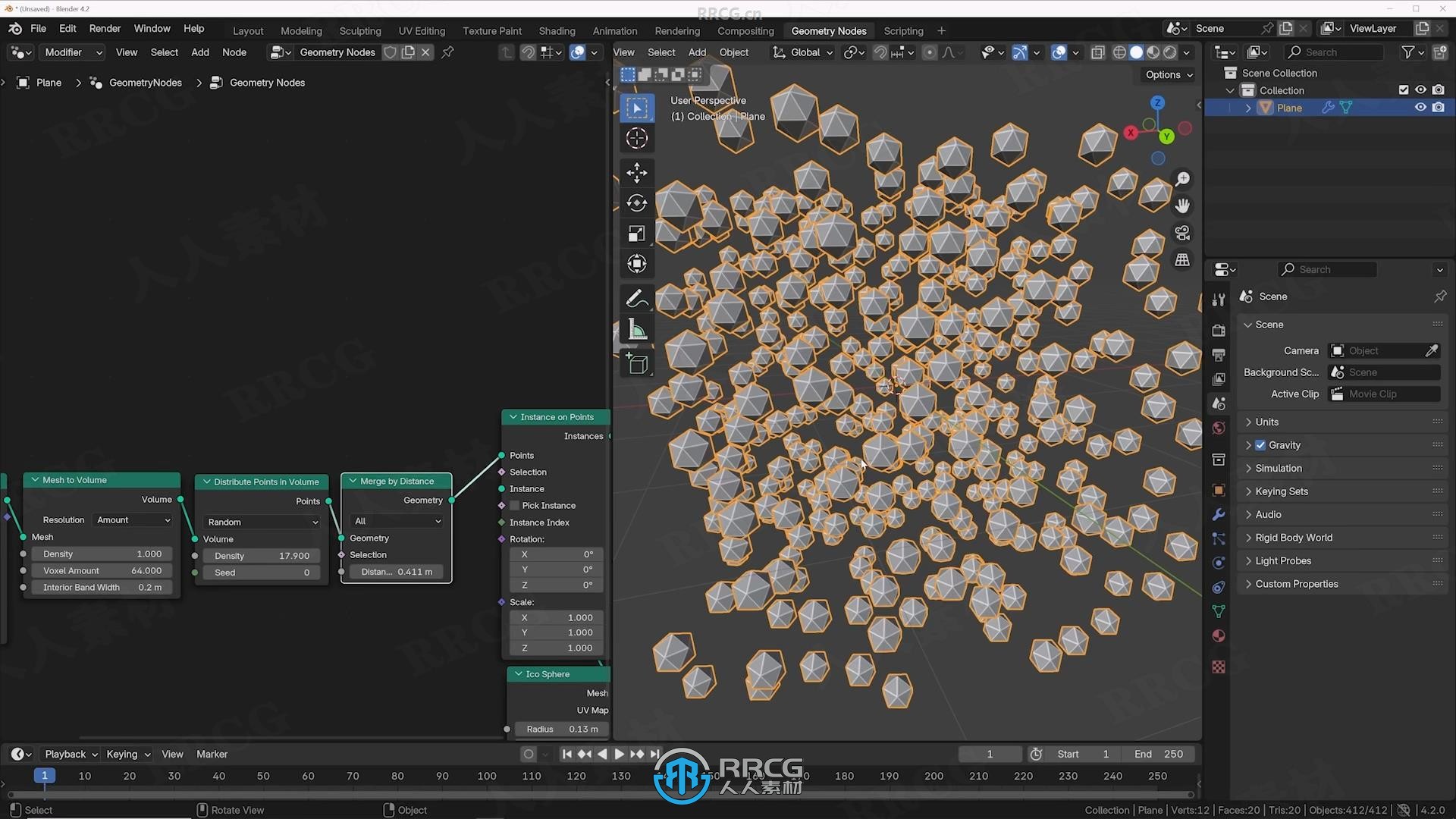 Blender中Geometry Nodes几何节点技术训练视频教程