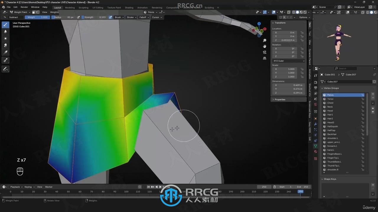 Blender复古PS1风格游戏角色制作工作流程视频教程