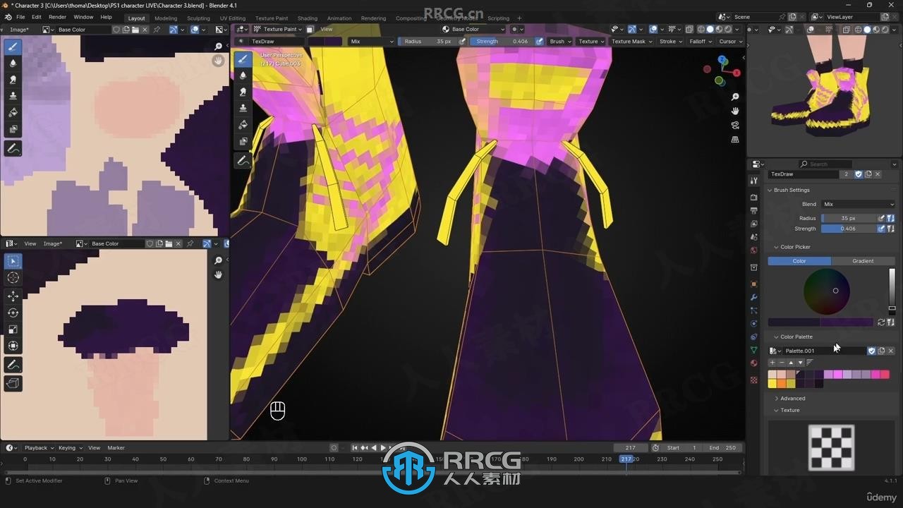 Blender复古PS1风格游戏角色制作工作流程视频教程