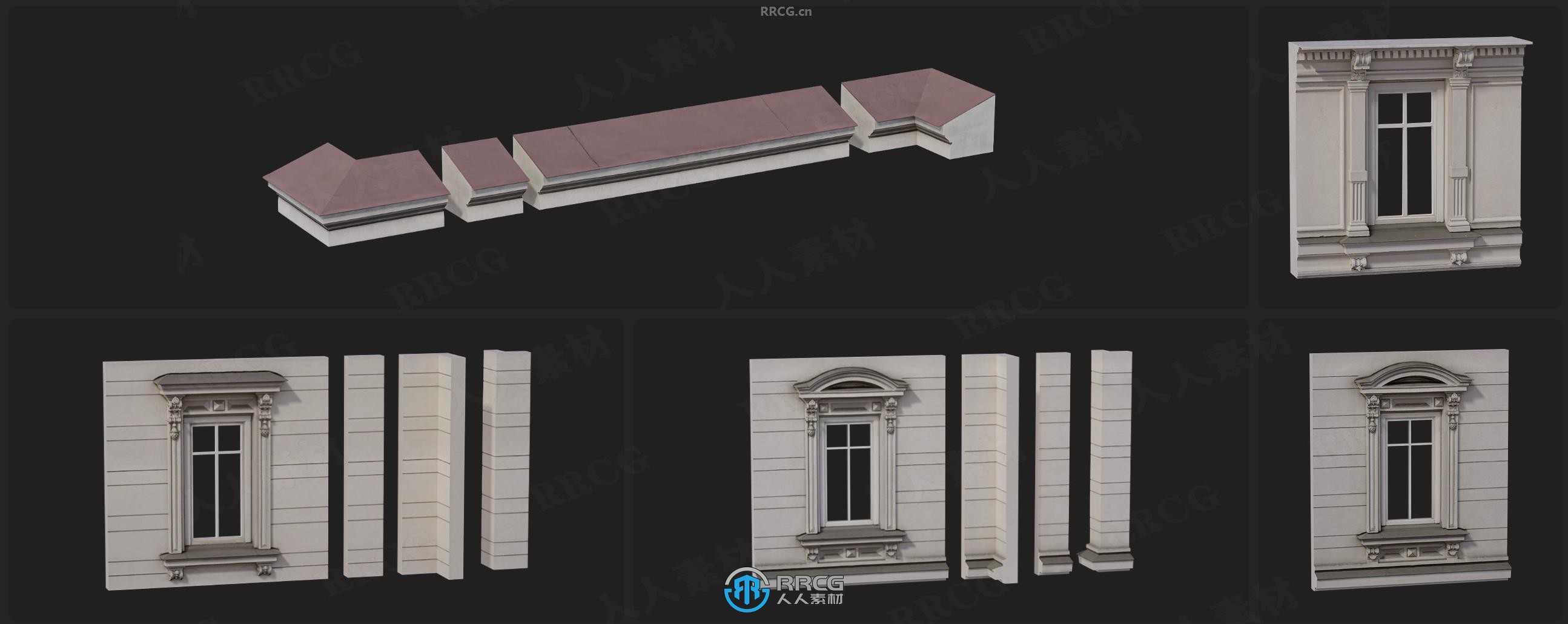 Megascans新古典主义斯堪的纳维亚建筑相关3D模型与贴图合集