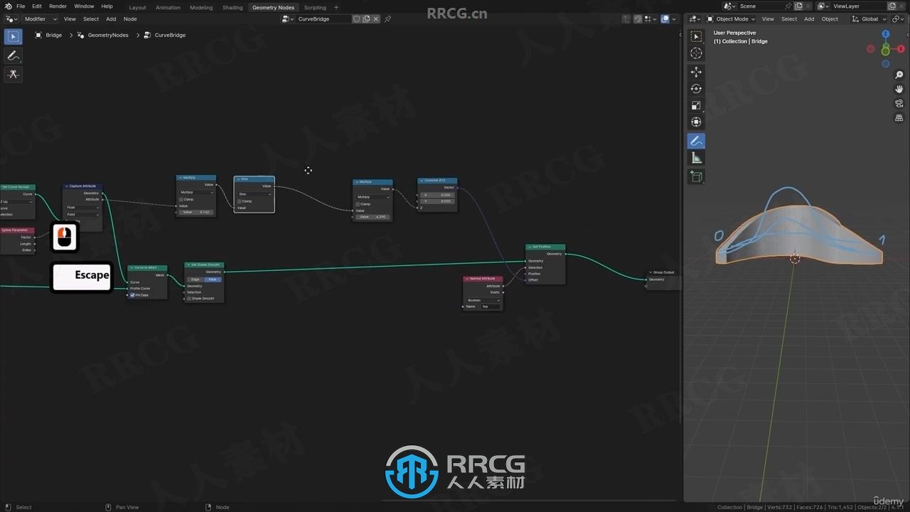 Blender几何节点程序化制作桥梁视频教程