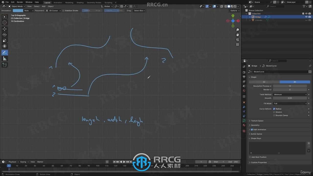 Blender几何节点程序化制作桥梁视频教程