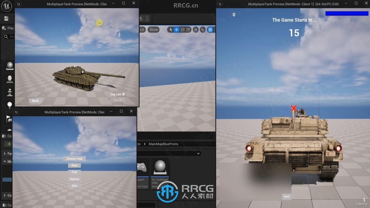 UE5蓝图制作多人联机坦克大战游戏视频教程