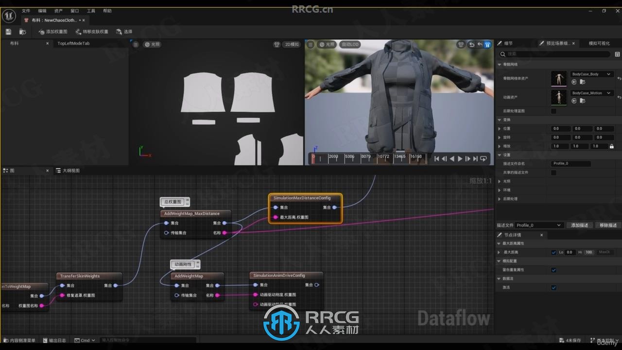【中文字幕】UE5服装衣服布料物理动态模拟技术视频教程