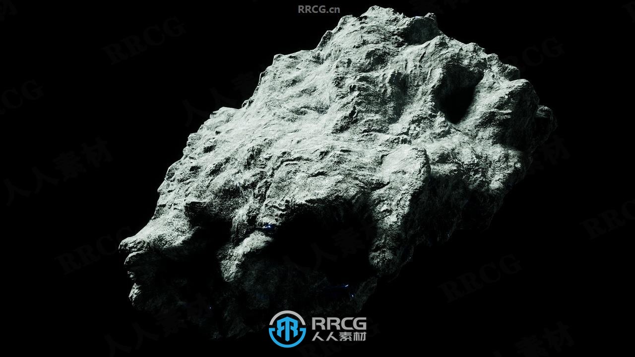 45个高精度太空小行星3D模型UE游戏素材