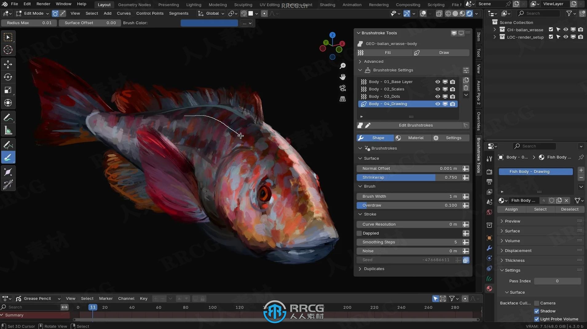 Brushstroke Tools 3D画笔描绘Blender插件V1.0.2版