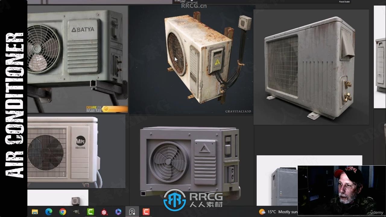 Blender和Substance Painter游戏空调实例制作视频教程
