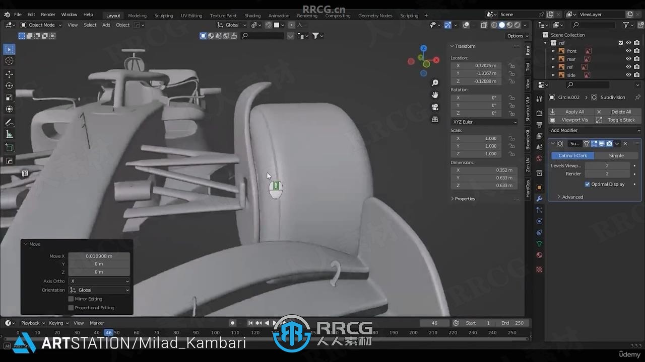 Blender迈凯伦F1赛车完整制作工作流程视频教程