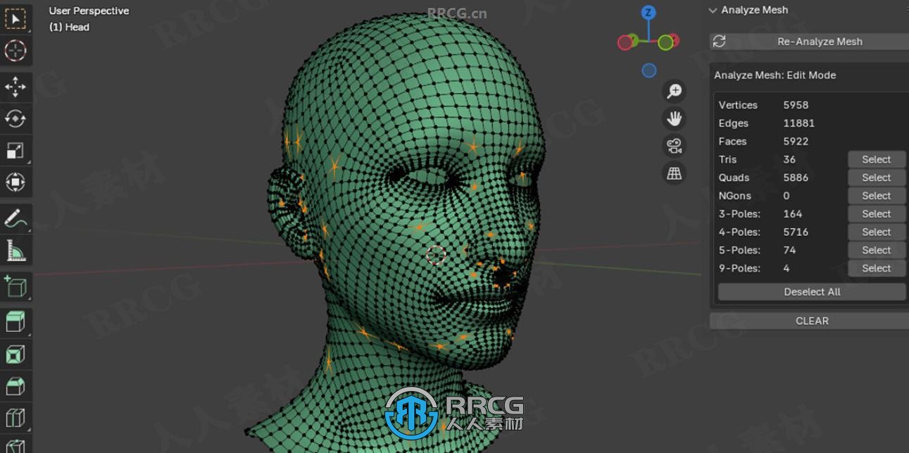 Analyze Mesh快速检查模型拓扑结构Blender插件V1.0.0版