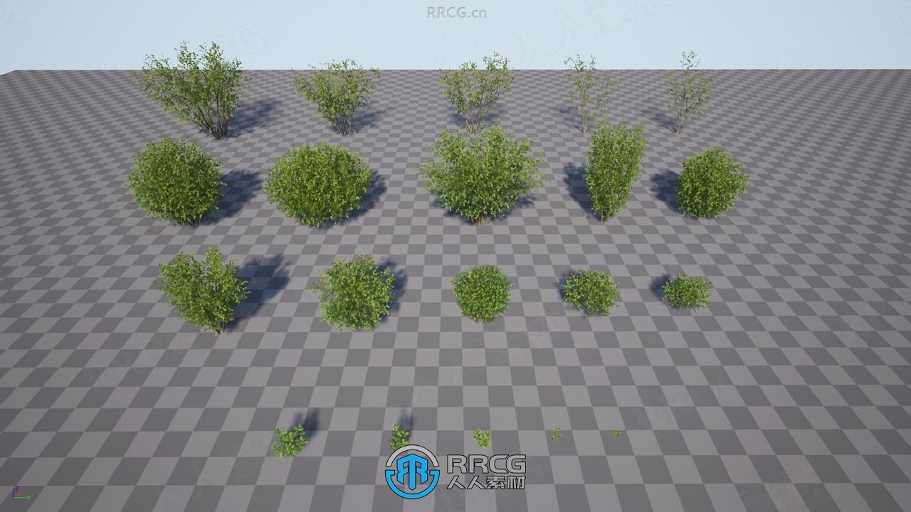 榛树丛灌木森林树木植物3D模型UE游戏素材