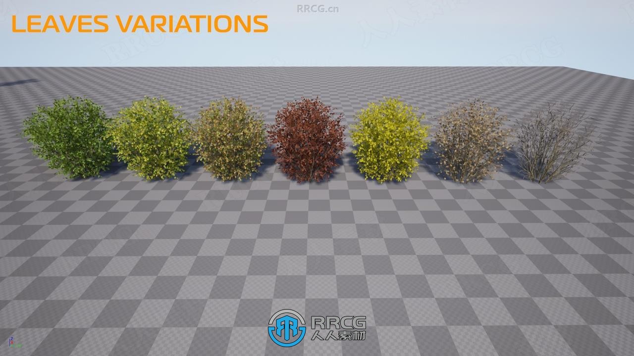 榛树丛灌木森林树木植物3D模型UE游戏素材