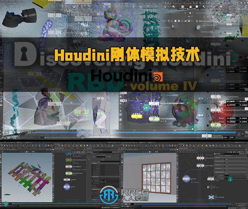 Houdini中RBD刚体模拟技术系列教程第1-4季合集