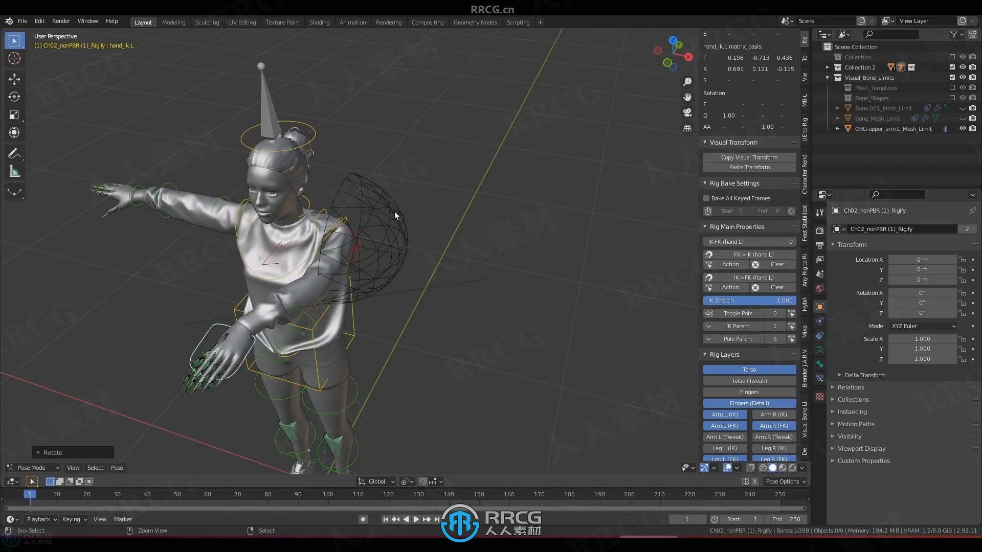 Visual Bone Limits骨骼动画旋转限制Blender插件