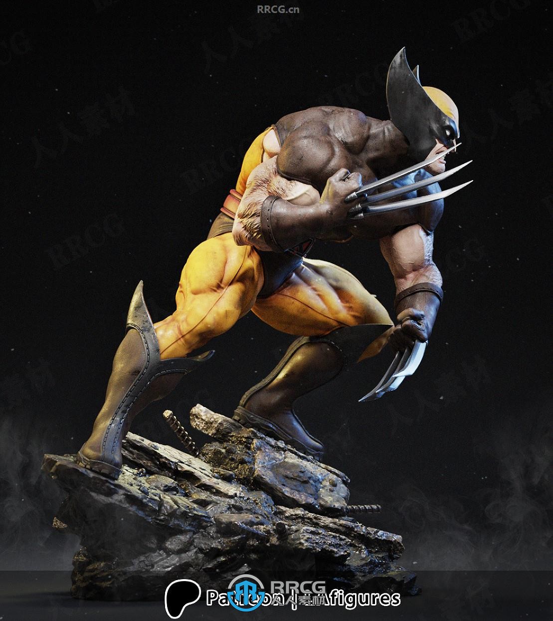 金刚狼Wolverine《X战警》漫威角色雕塑雕刻手办3D打印模型