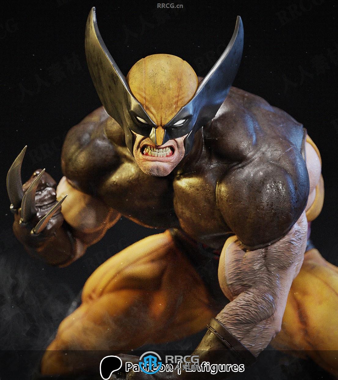 金刚狼Wolverine《X战警》漫威角色雕塑雕刻手办3D打印模型