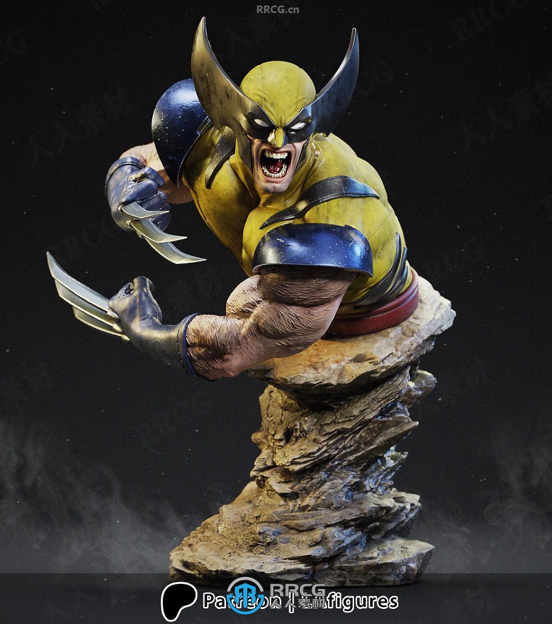 金刚狼Wolverine《X战警》漫威角色雕塑雕刻手办3D打印模型