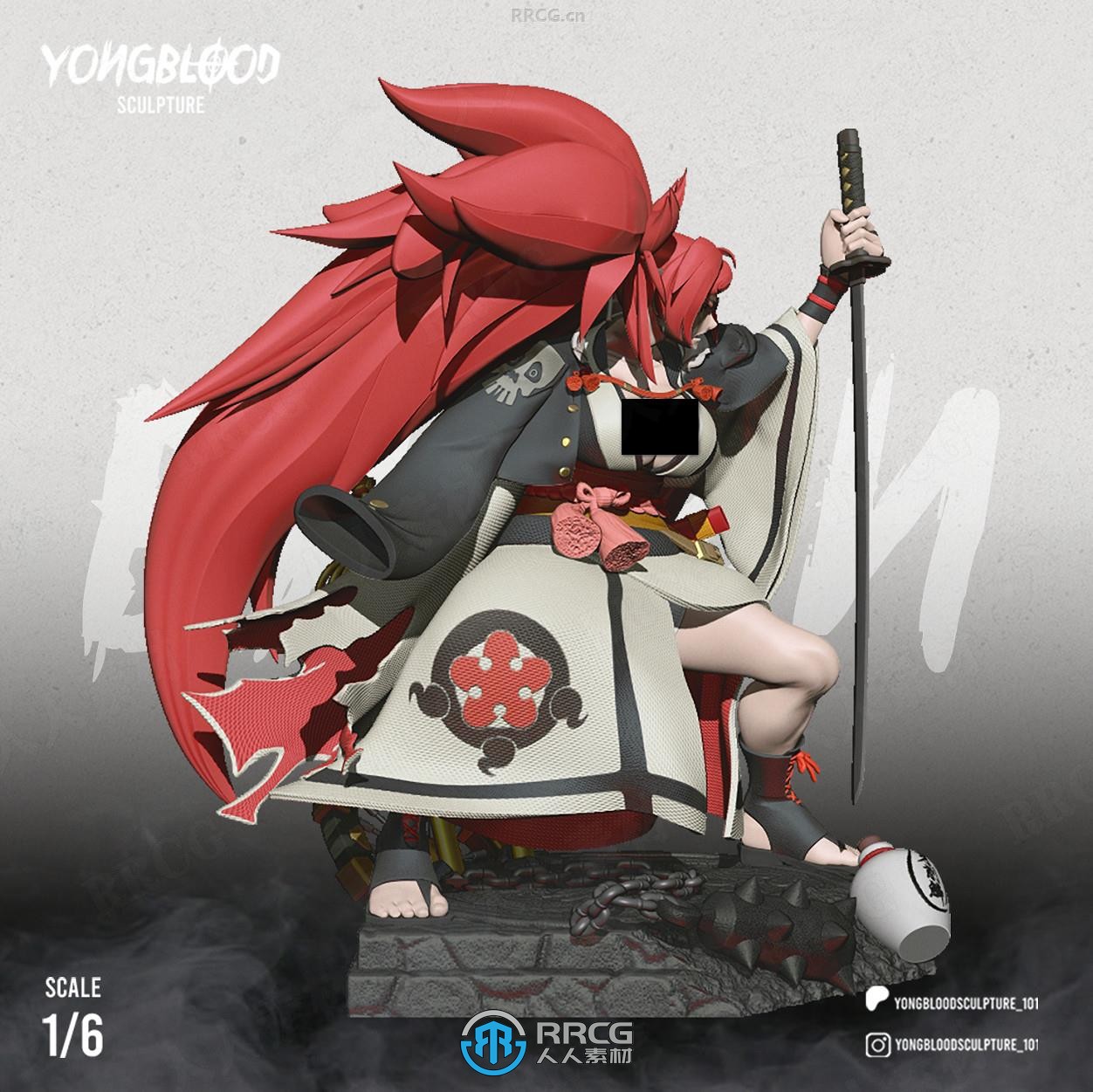 梅喧Baiken《罪恶装备》游戏雕塑雕刻手办3D打印模型