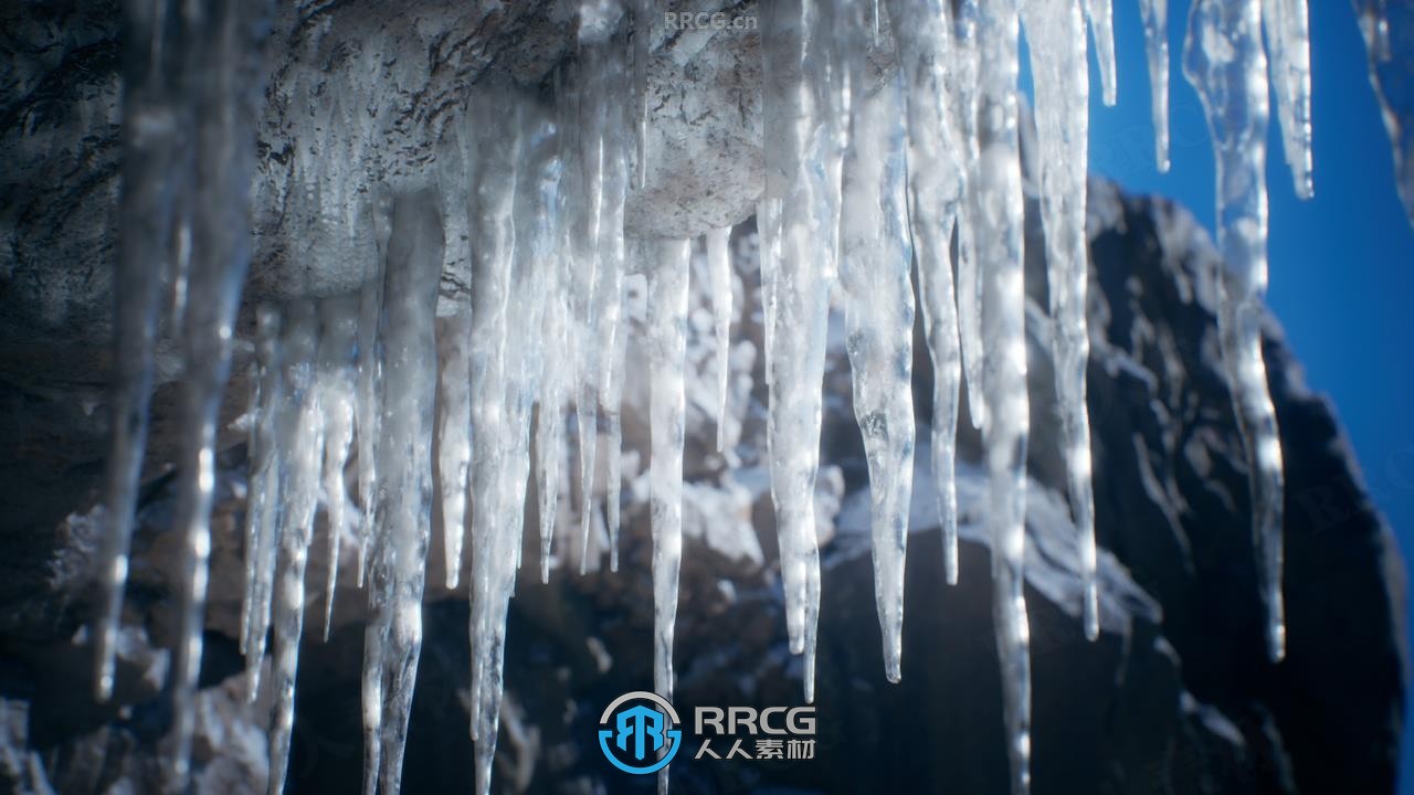 冰柱冰溜子自然冰雪模型UE游戏素材