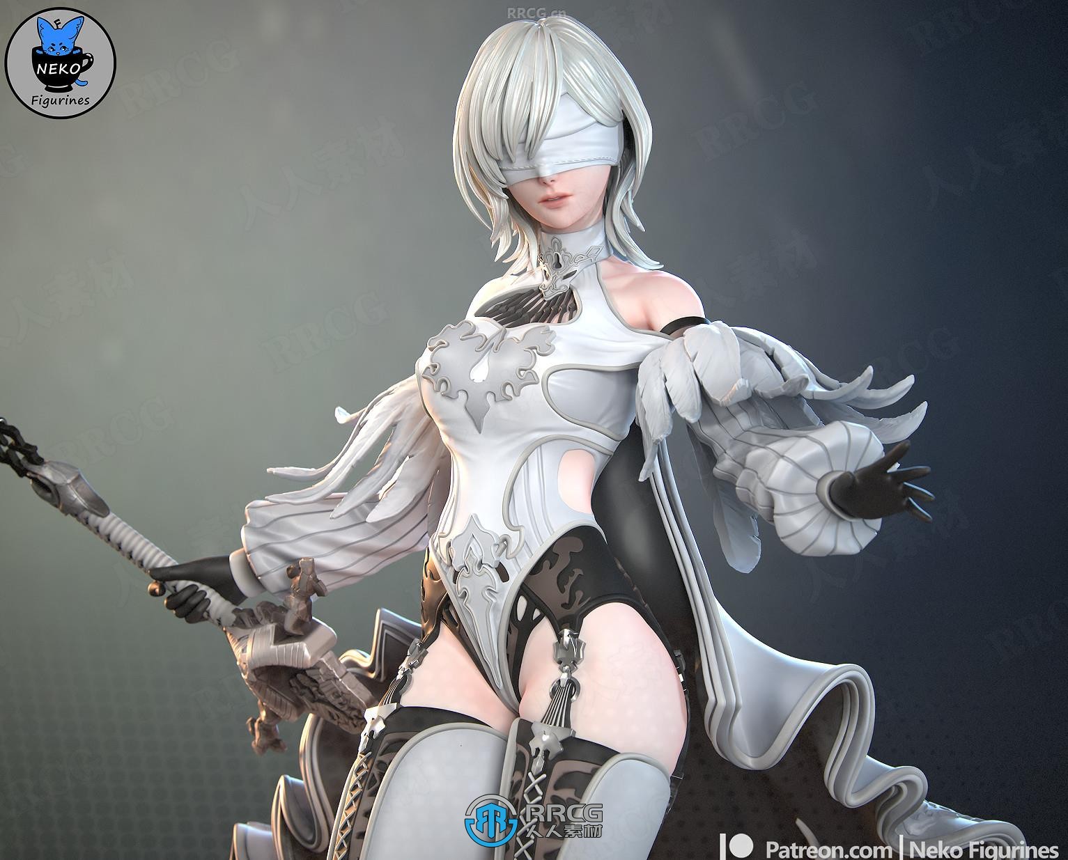 背叛者YoRHa《尼尔：机械纪元》游戏角色雕刻手办3D打印模型