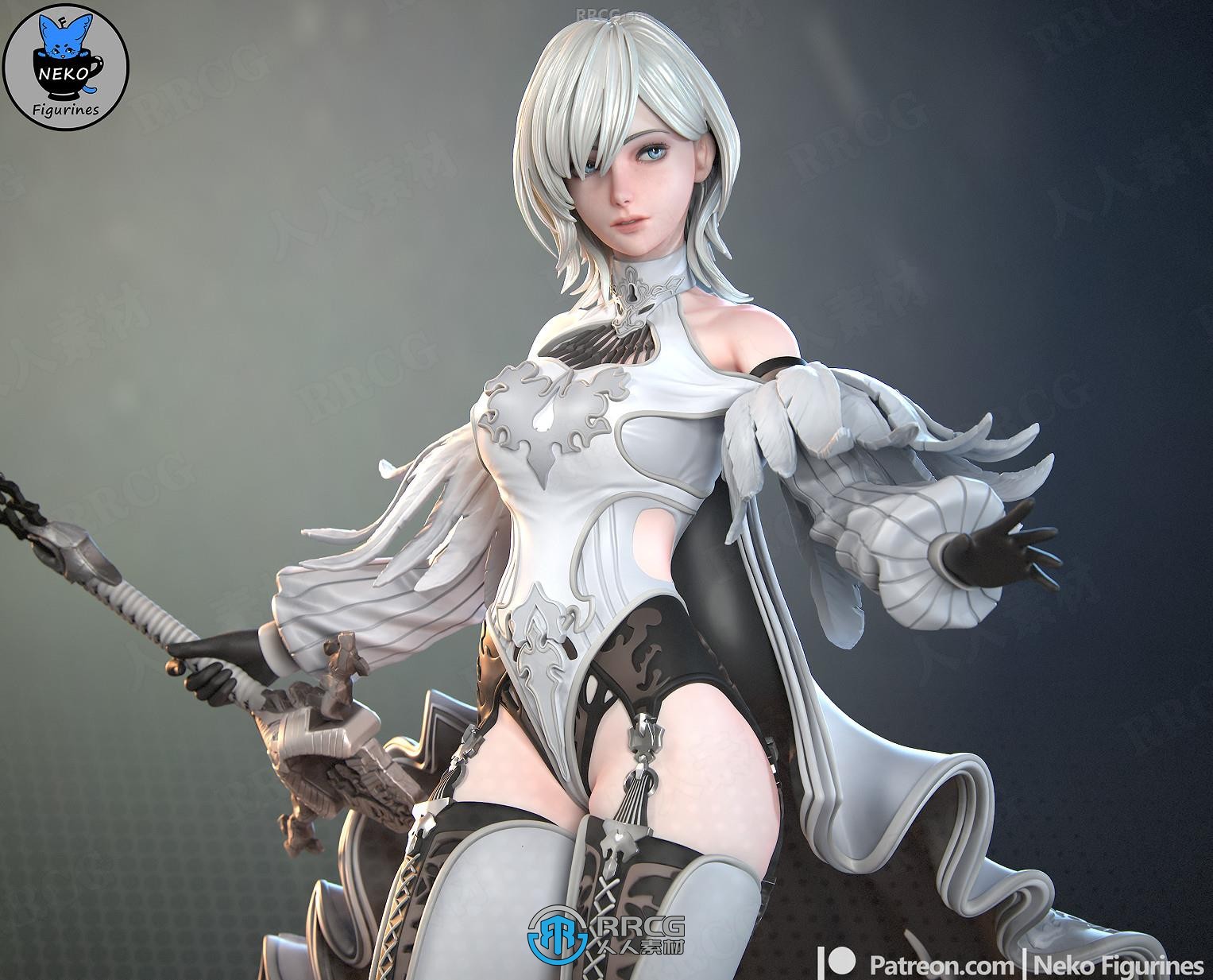 背叛者YoRHa《尼尔：机械纪元》游戏角色雕刻手办3D打印模型