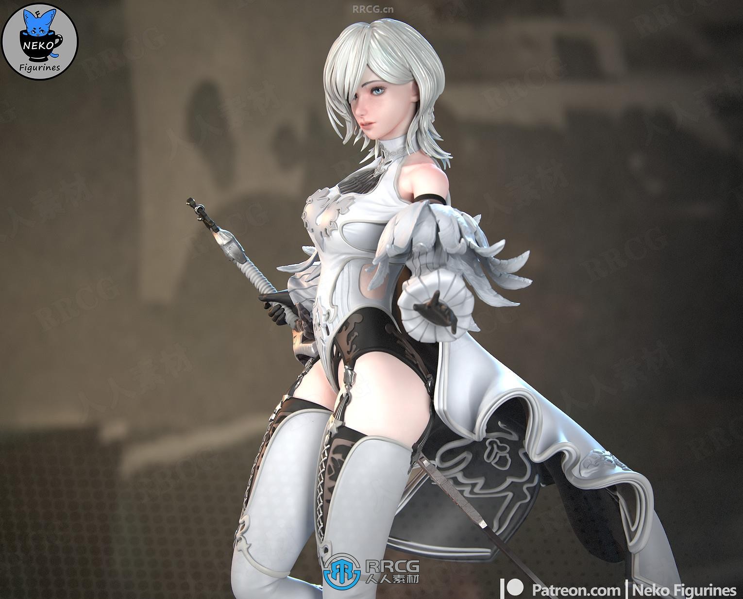 背叛者YoRHa《尼尔：机械纪元》游戏角色雕刻手办3D打印模型