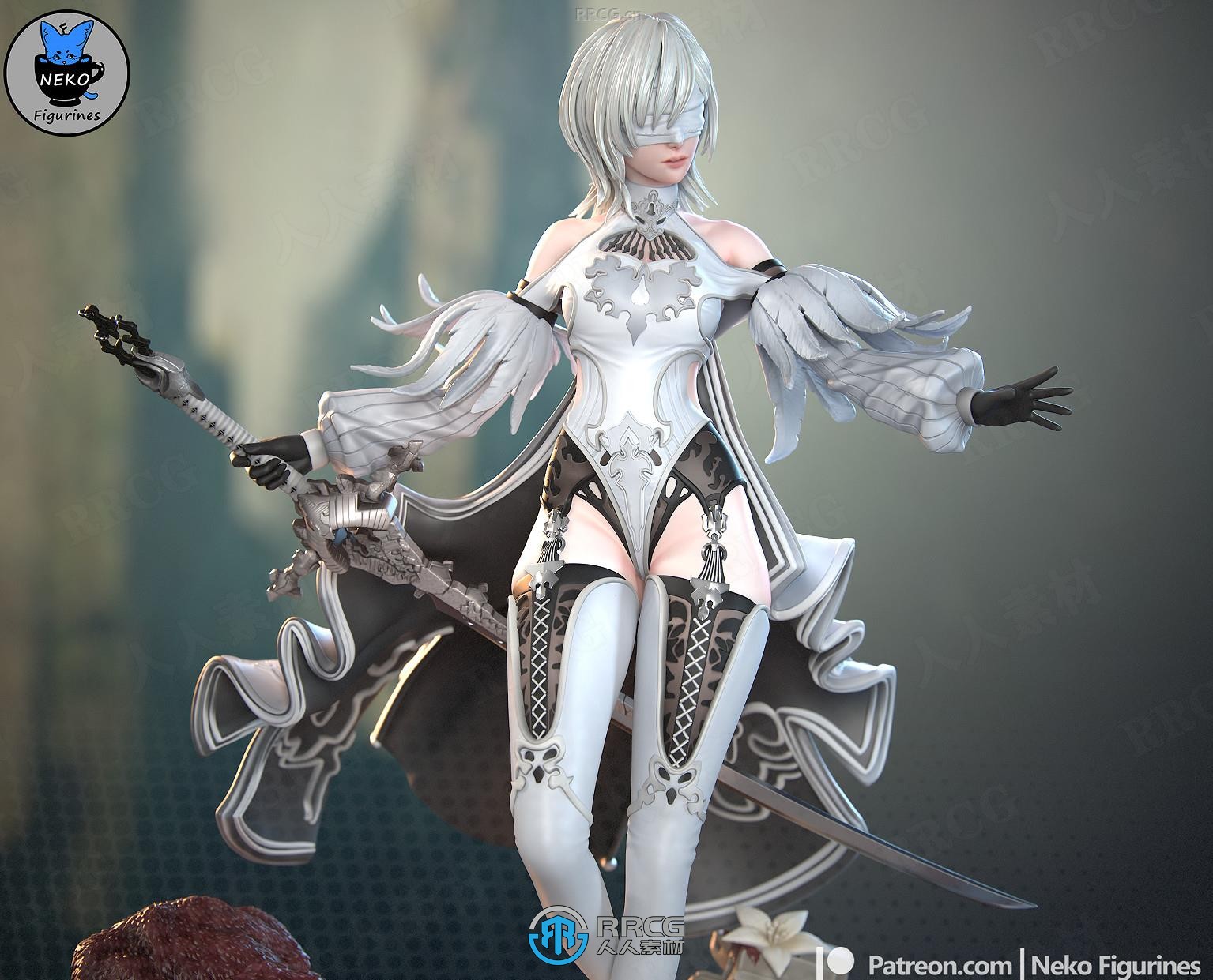 背叛者YoRHa《尼尔：机械纪元》游戏角色雕刻手办3D打印模型