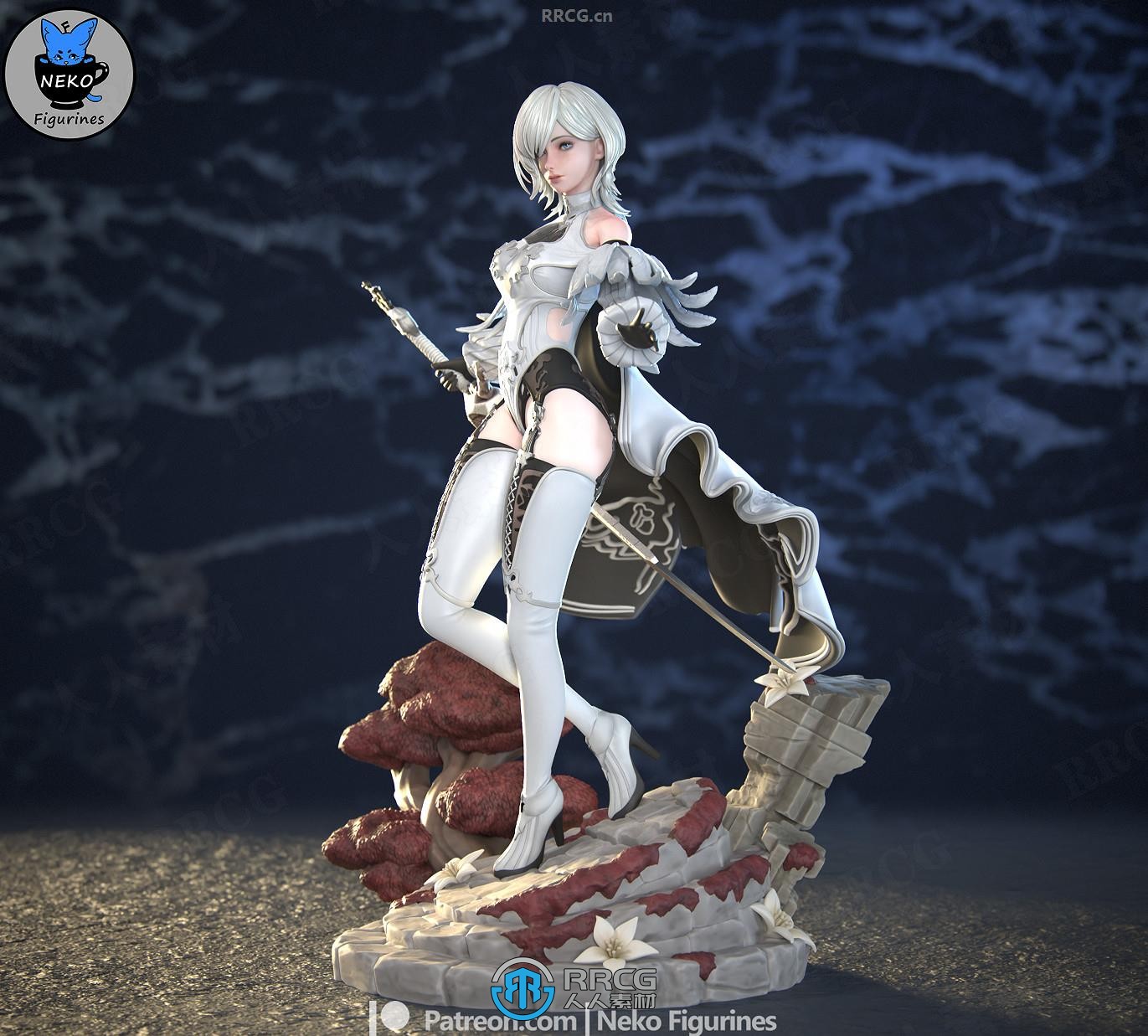 背叛者YoRHa《尼尔：机械纪元》游戏角色雕刻手办3D打印模型