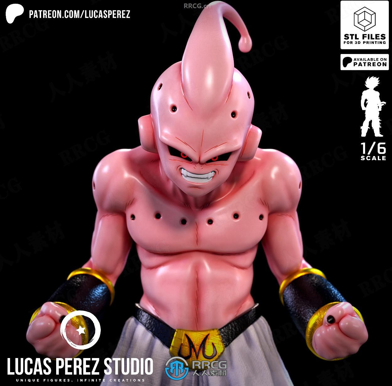 魔人布欧瘦小Kid Buu《七龙珠》动漫角色雕刻手办3D打印模型