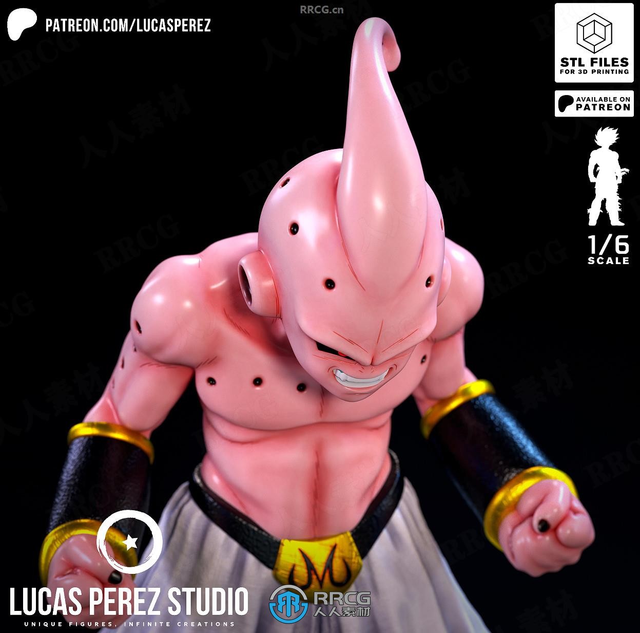 魔人布欧瘦小Kid Buu《七龙珠》动漫角色雕刻手办3D打印模型