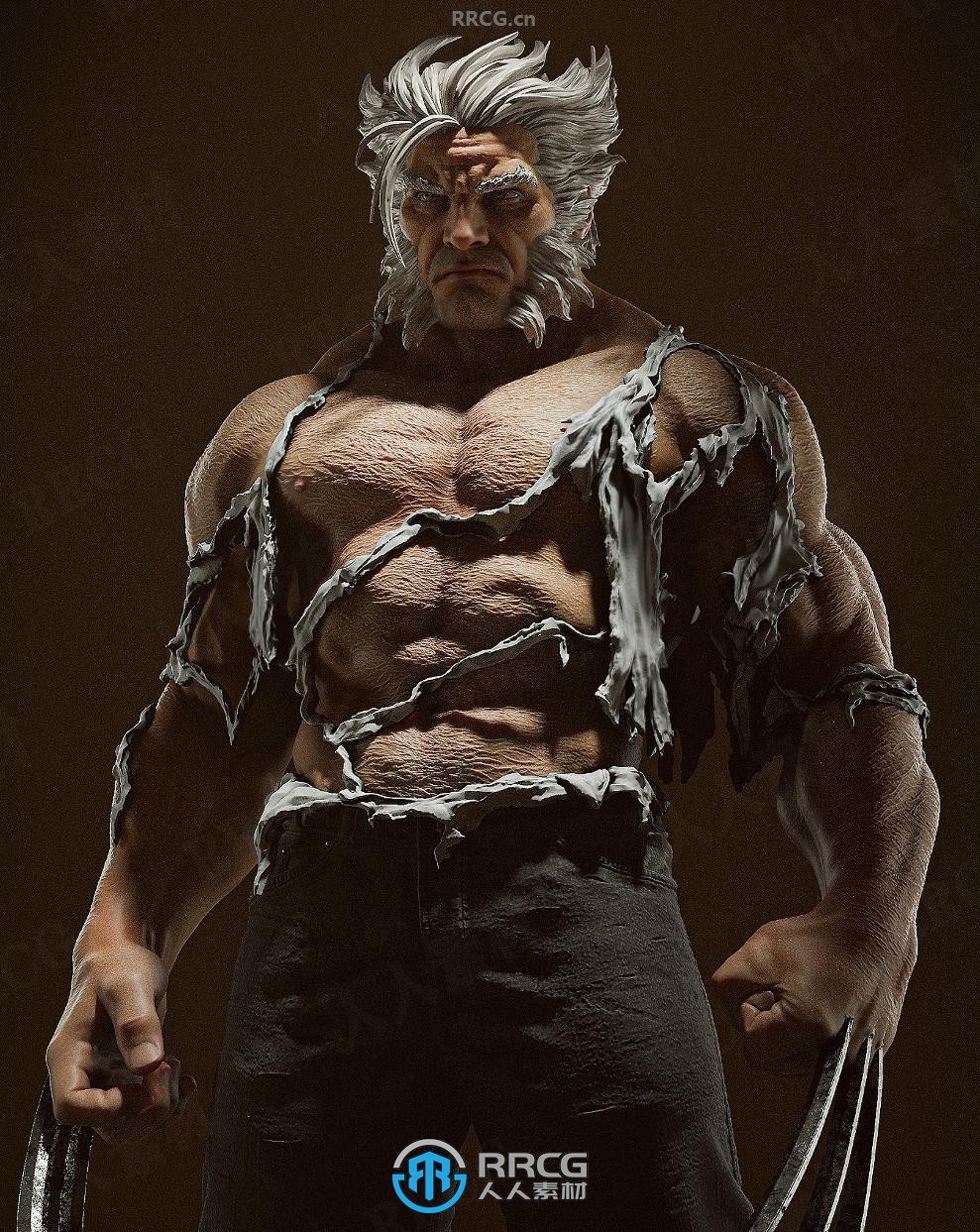 金刚狼罗根Logan《X战警》漫威角色雕塑雕刻手办3D打印模型