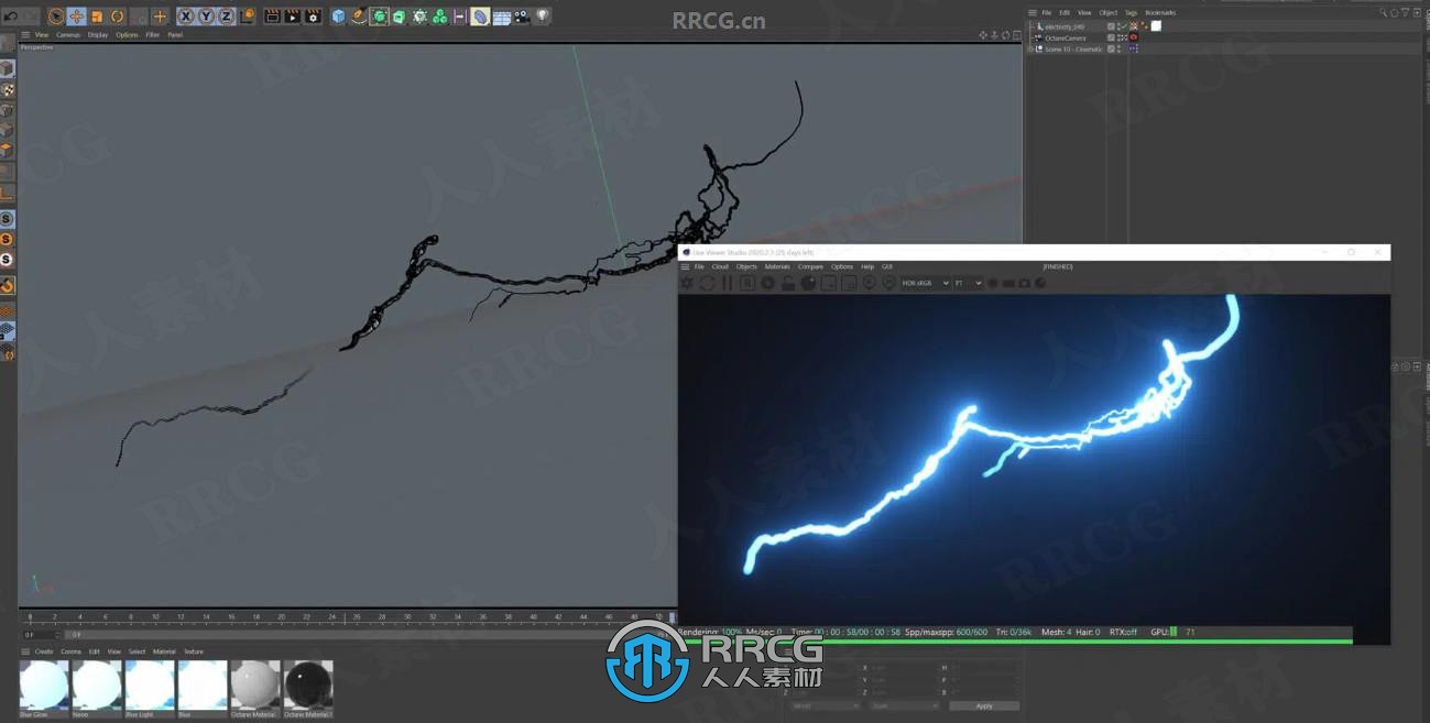 60组闪电电流动画视觉效果C4D模型素材库