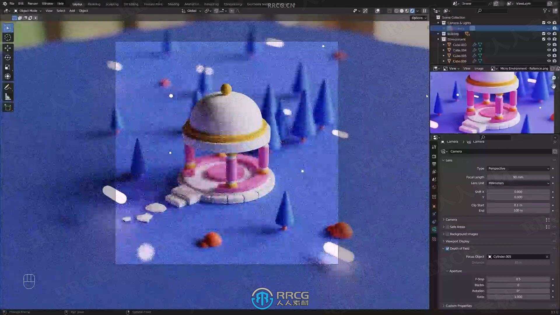 Blender风格化插画模型雕刻建模制作视频教程