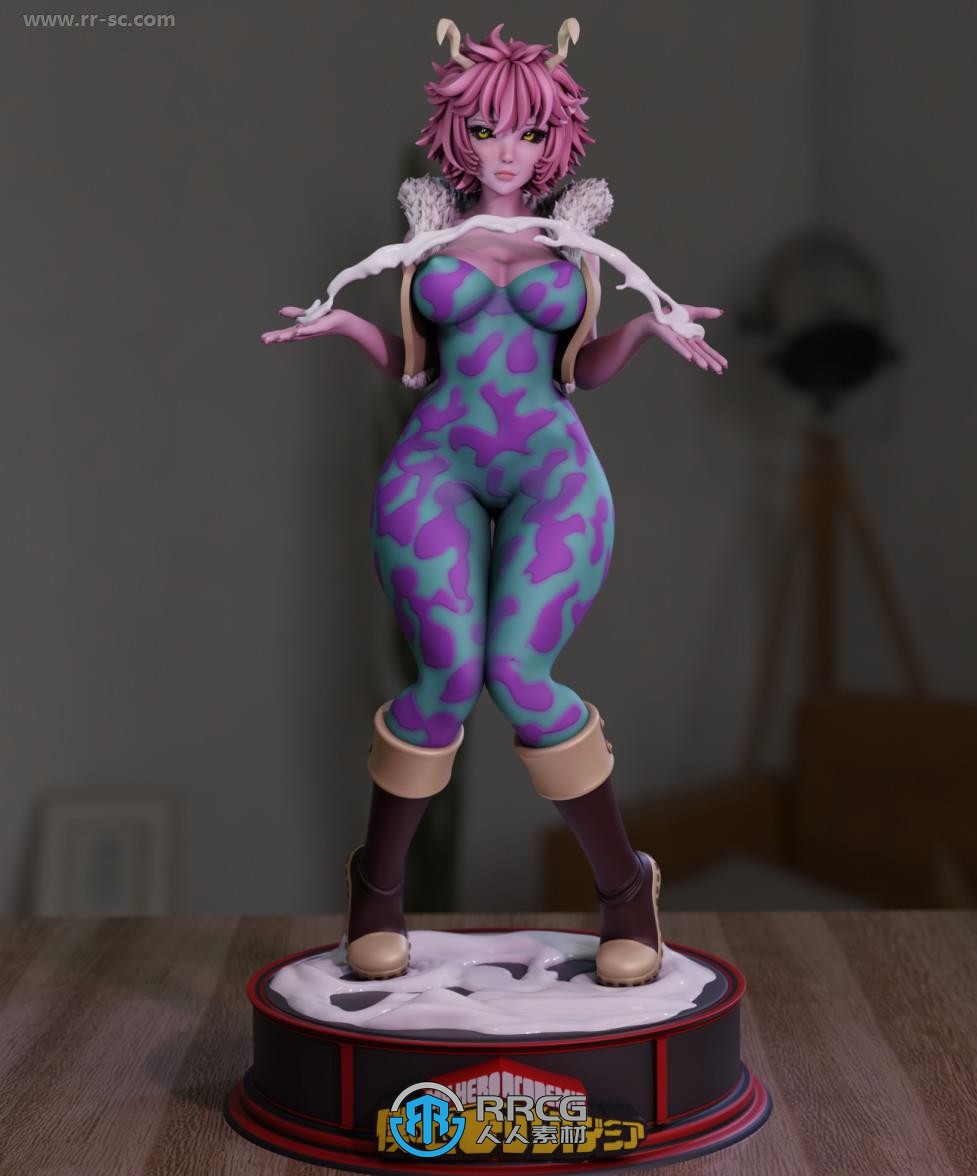 芦户三奈Mina Ashido《我的英雄学院》游戏角色雕刻手办3D打印模型